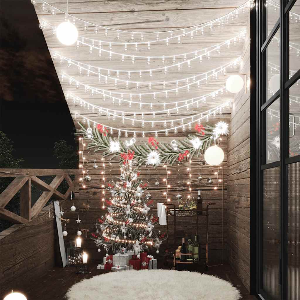VidaXL Lichterkabel mit 200 LEDs, 8 Funktionen, kaltweiß, 20 m
