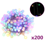 VidaXL Lichterkabel mit 200 LEDs, 8 Funktionen, mehrfarbig, 20 m
