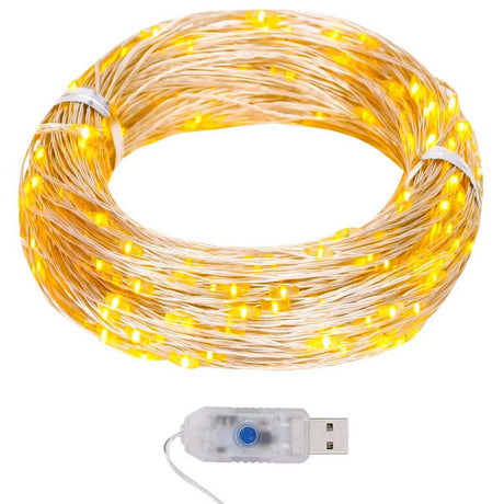 VidaXL-Lichtkabel mit 400 microLEDs warmweiß 8 Funktionen 40 m