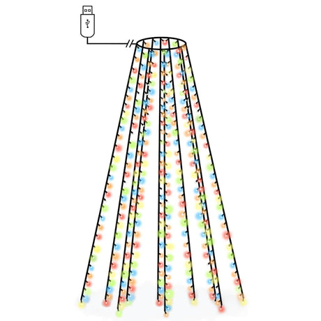 Vidaxx Weihnachtsbaumbeleuchtung mit 250 LEDs, mehrfarbiges Netz, 250 cm