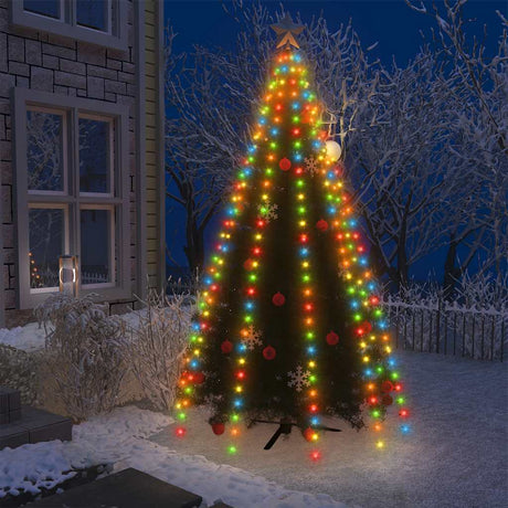Vidaxx Weihnachtsbaumbeleuchtung mit 250 LEDs, mehrfarbiges Netz, 250 cm