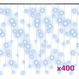 Vidaxl leichter Vorhang mit 400 LEDs und 8 Funktionen 10 m kalt weiß