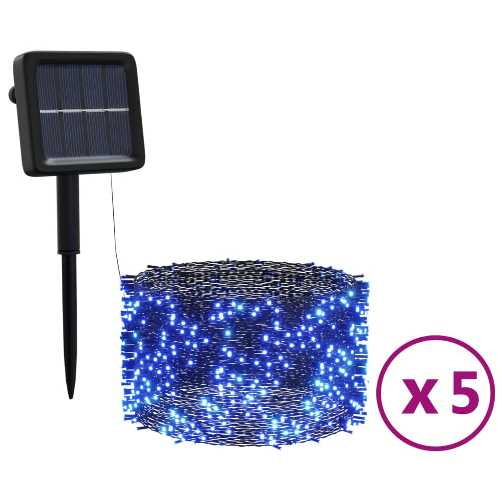 Vidaxl 5 St Light Sling med 200 lysdioder Solar Binnen Buiten Blauw