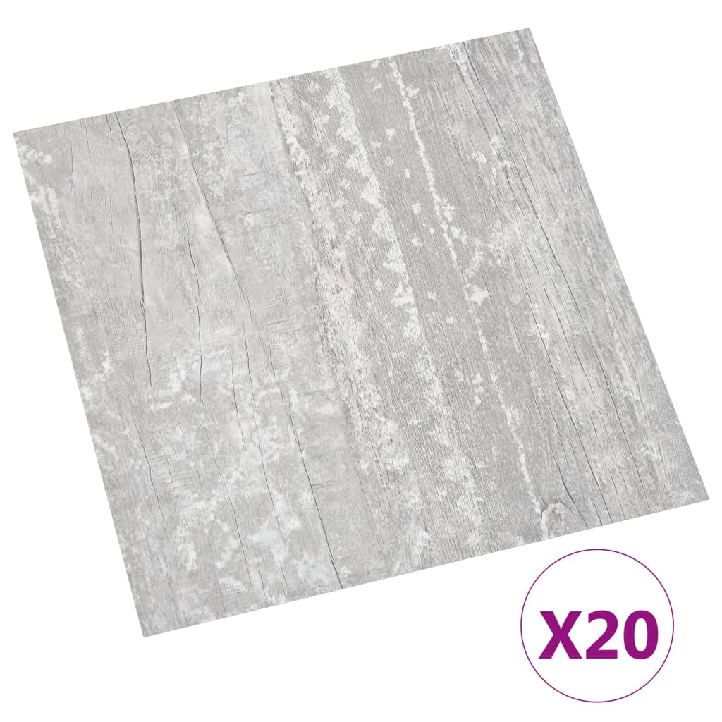 Vidaxl Floor Aboards 20 St Autoadesivo 1,86 m² PVC Grigio