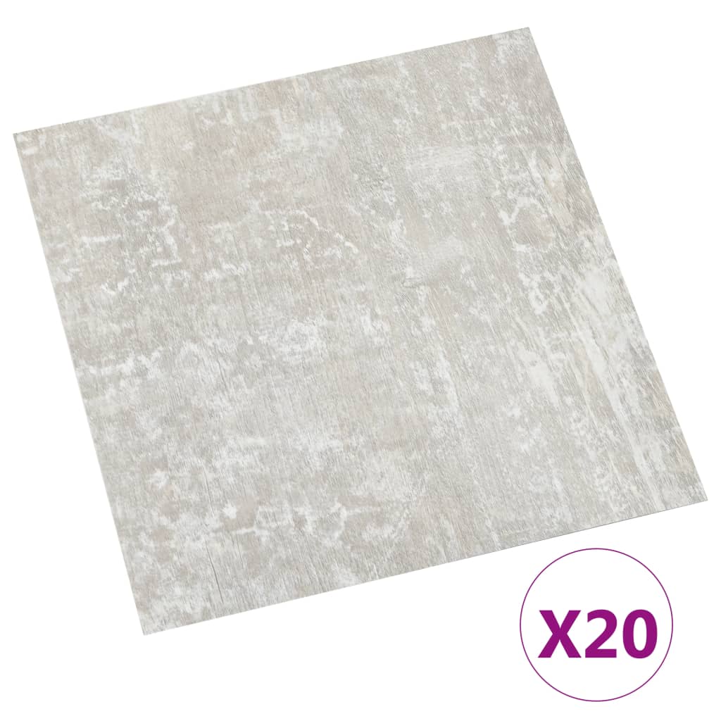 Vidaxl Floor Abeards 20 St Autoadesivo 1,86 m² PVC Grigio chiaro