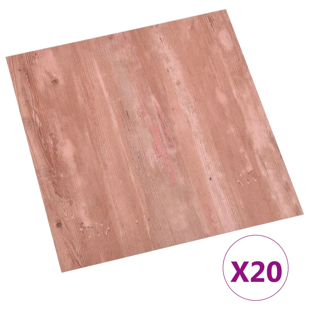 Tablas de piso Vidaxl 20 st autoadhesivo 1.86 m² PVC rojo