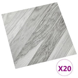 VIDAXL Dielen 20 St. Selbstadhäsiv 1,86 m² PVC gestreiftes Grau