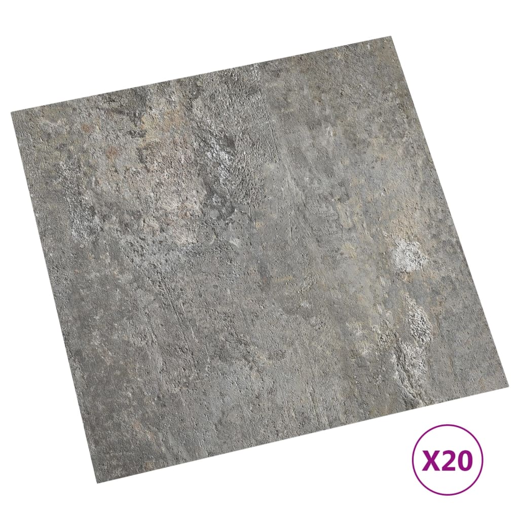 Tablas de piso Vidaxl 20 st autoadhesivo 1.86 m² PVC Gray