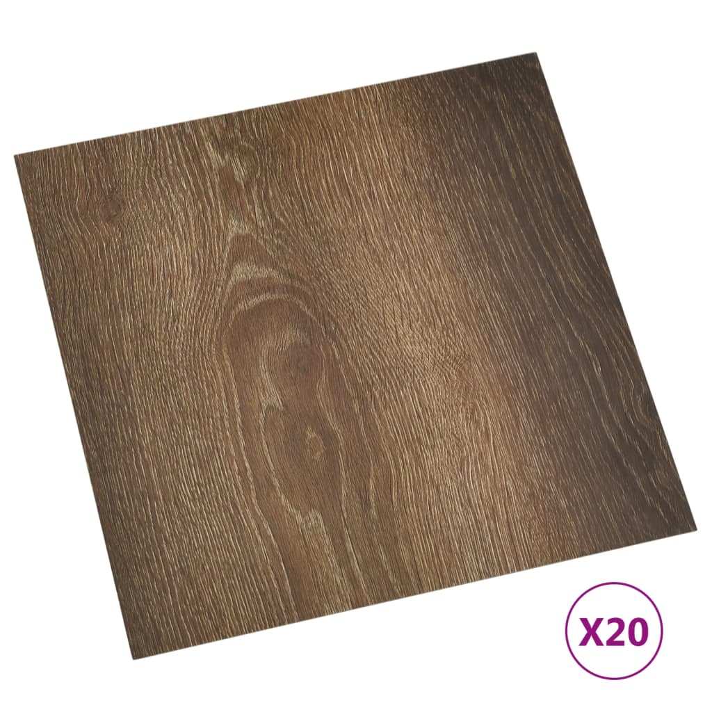 Vidaxl Floorboards 20 St auto-adhésif 1,86 m² en PVC marron