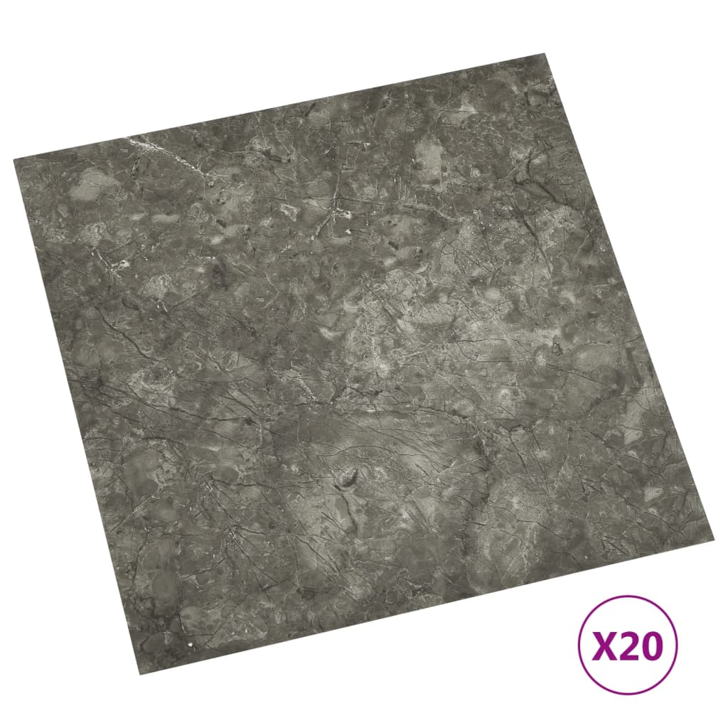 Tablas de piso Vidaxl 20 st autoadhesivo 1.86 m² PVC Gray