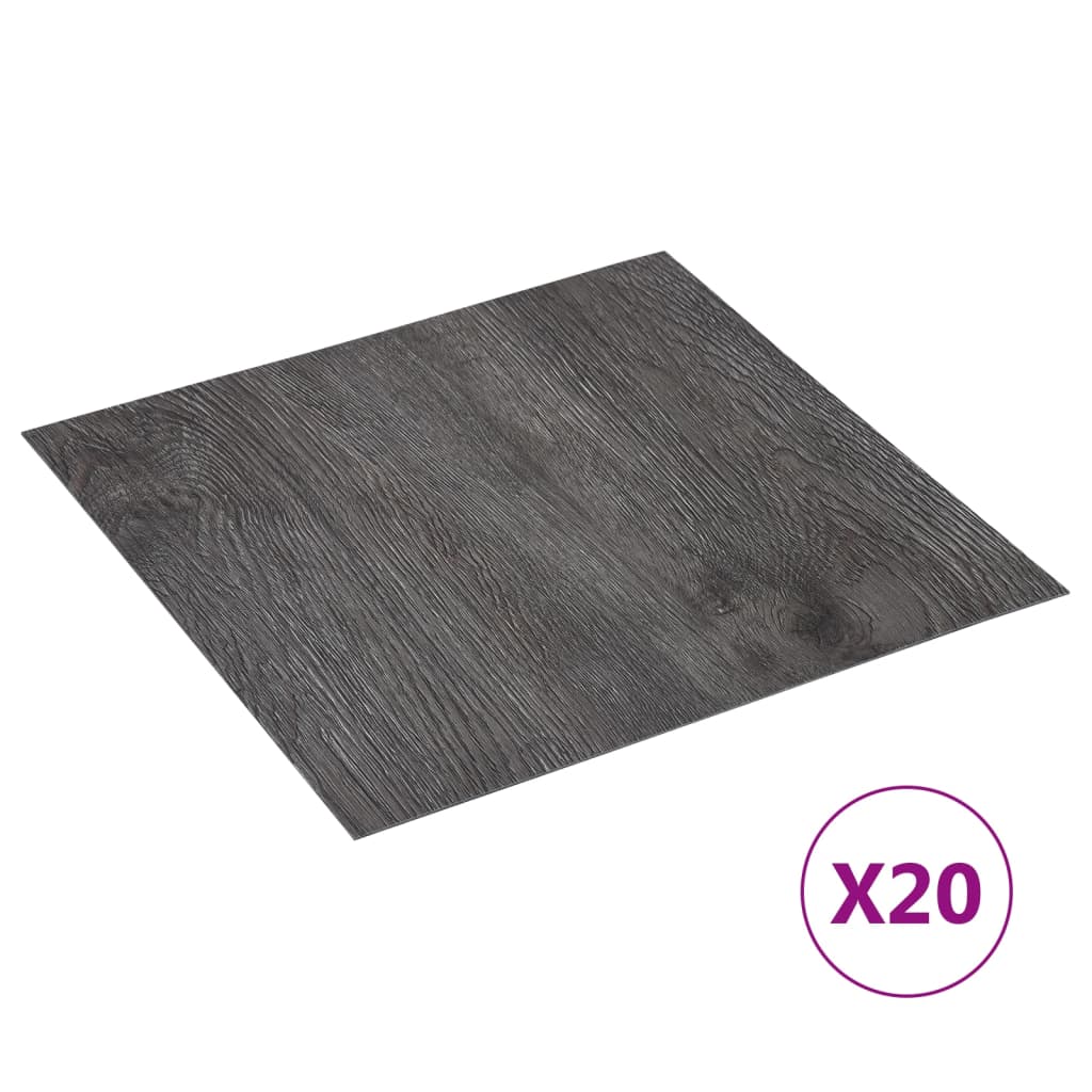 Tablas de piso Vidaxl 20 st autoadhesivo 1.86 m² PVC Brown