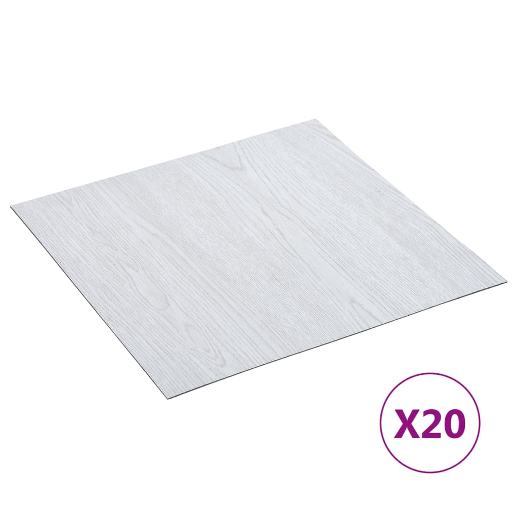 Vidaxl Bodendielen 20 Stück selbstklebend 1,86 m² PVC weiß