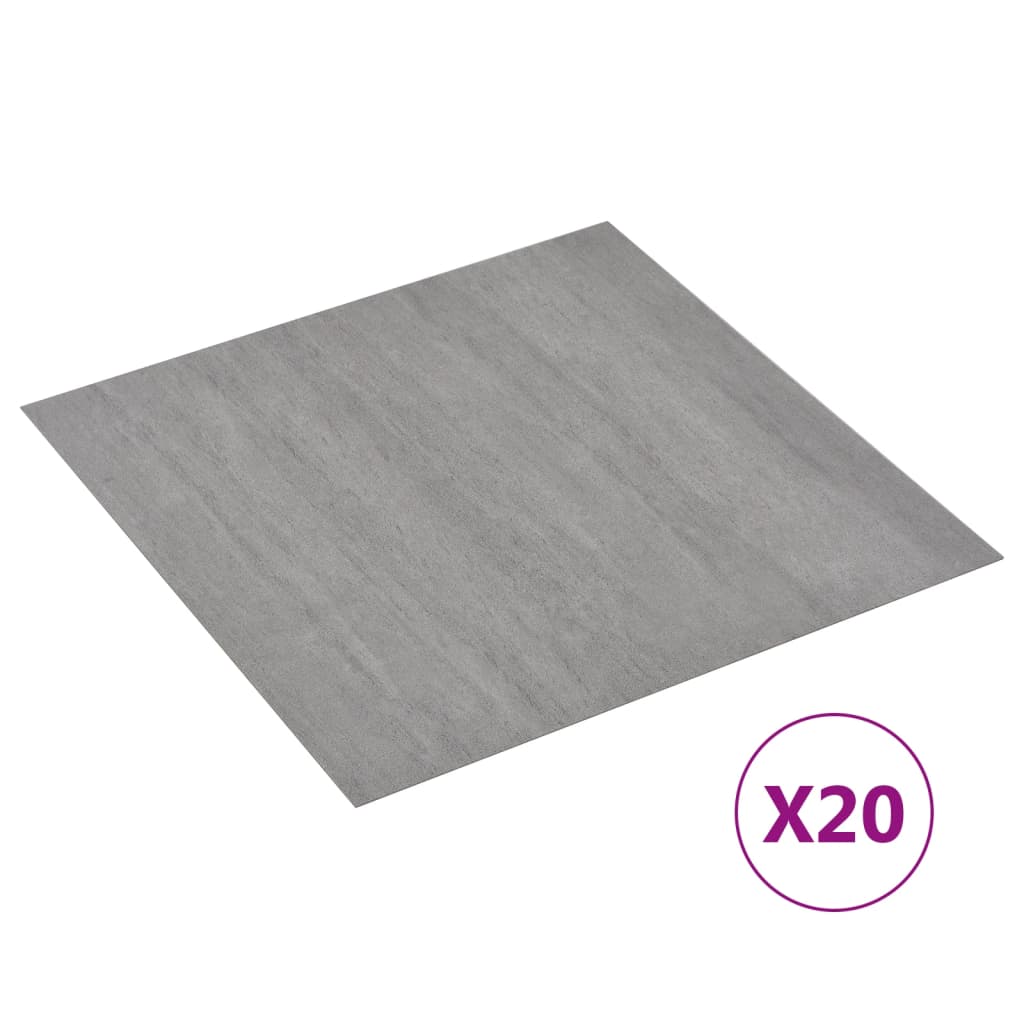 Vidaxl Floor Abeards 20 St Autoadesivo 1,86 m² PVC Grey Speckled