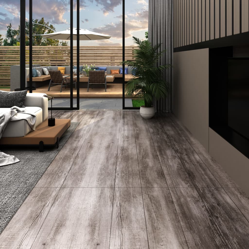 Vidaxl podłogowe płyty samozadowolenia 5,21 m² 2 mm PVC Matt Wood Brown