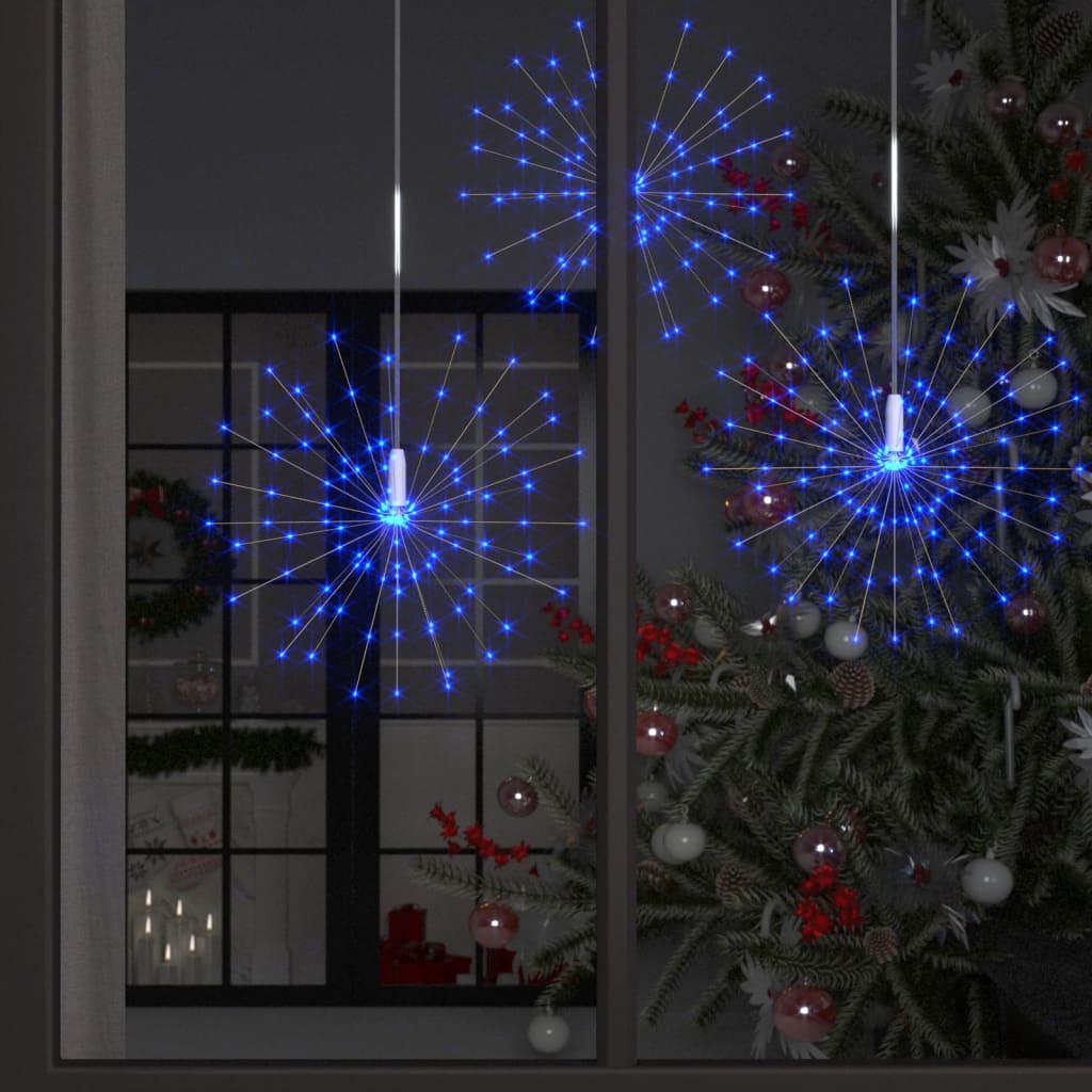 VIDAXL 10 ST Weihnachtsbeleuchtungs Feuerwerk 1400 LEDs im Freien 20 cm blau