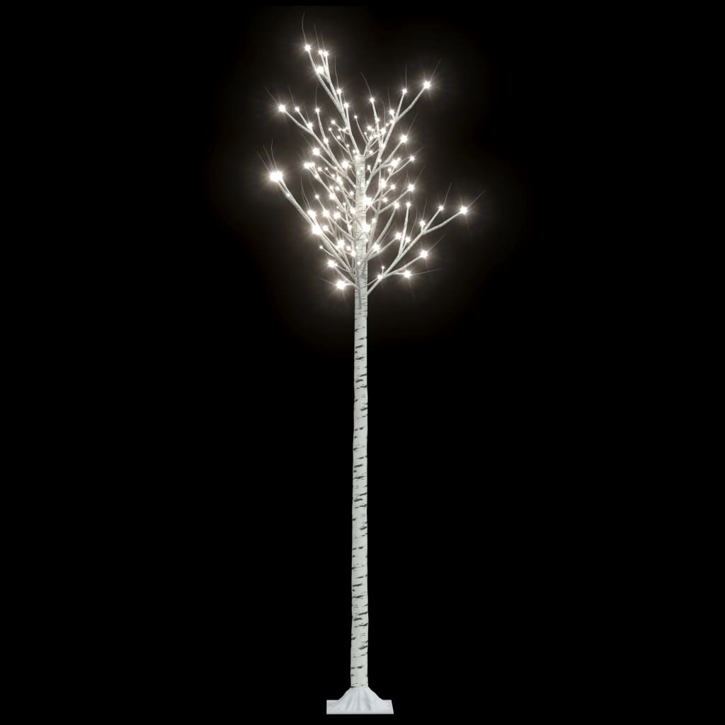 Vidaxl Chrëschtbeemebaum Willow mat 200 kal -White Leds bannent a baussen 2,2 m