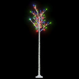 Vidaxl Chrëschtbeemebaum Willow 200 Multi -Colored Leds bannen an dobausse 2.2 m