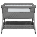 Vidaxl babybed met matras linnen donkergrijs