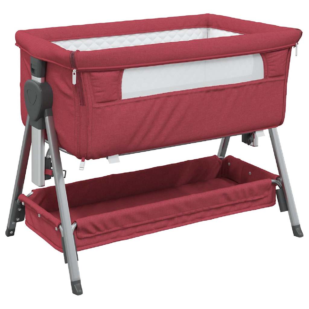 Vidaxl babybox met matras linnen rood