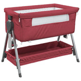 Vidaxl babybox met matras linnen rood
