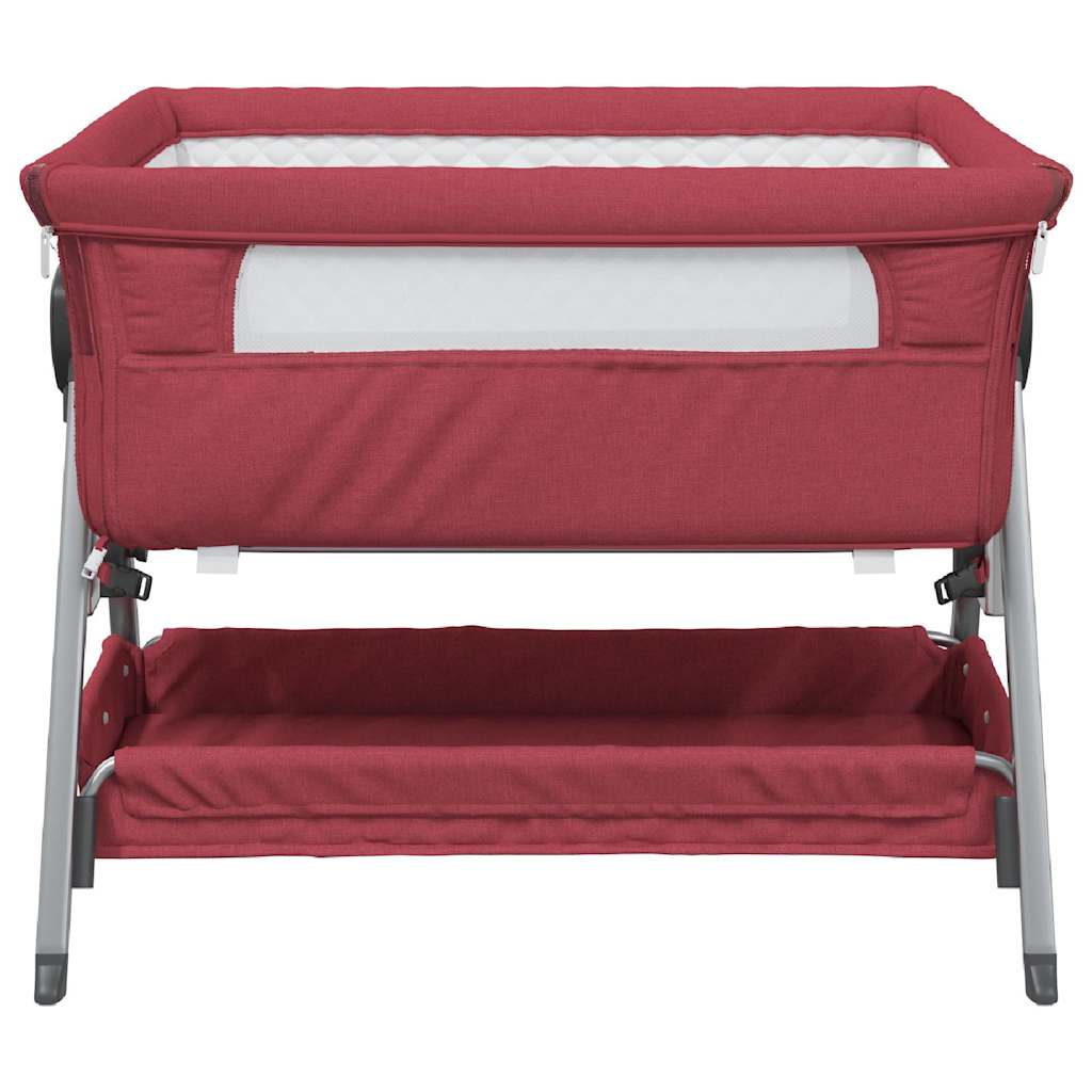 Vidaxl babybox met matras linnen rood