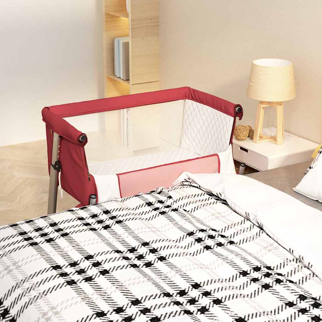 Vidaxl babybox met matras linnen rood