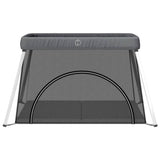 Vidaxl Babybox mit Matratze Leinen dunkelgrau