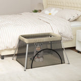 Vidaxl -Babybox mit Matratze Leinen Taupe