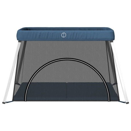 Vidaxl Babybox mit Matratze Leinen Marine Blau