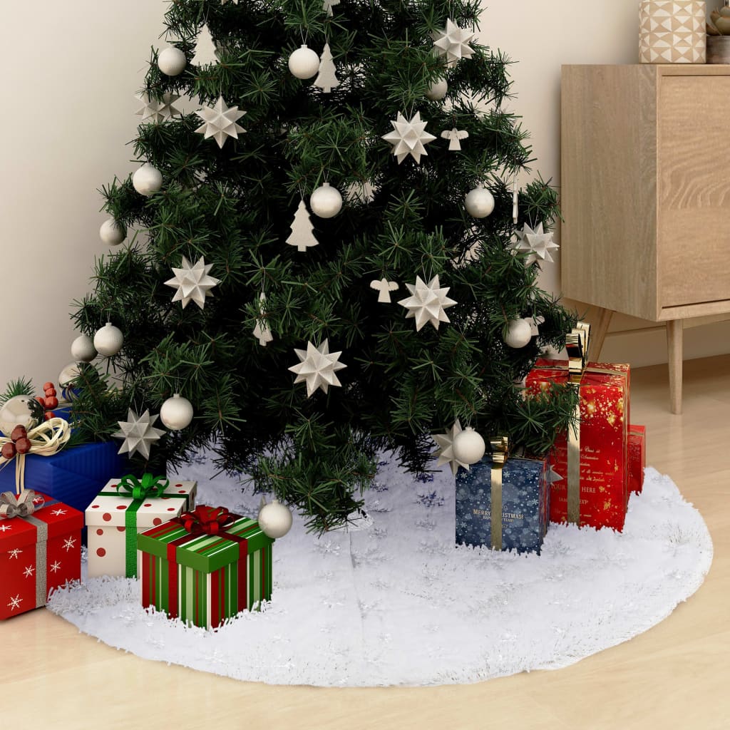 Vidaxl Christmas Tree Skirt Luxury 90 cm Kunstig kjøretøy hvit