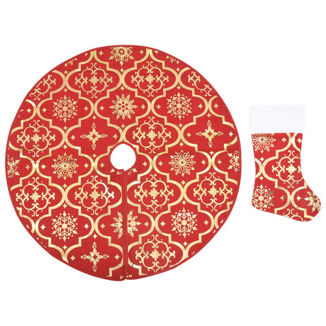 Vidaxl Weihnachtsbaumrock Luxus mit Sock 90 cm Stoff rot