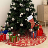 VidaXL Luxus Weihnachtsbaumrock mit Socke rot 150 cm Stoff