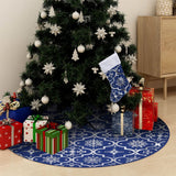 Vidaxl Weihnachtsbaumrock Luxus mit Sock 150 cm Stoff Blau