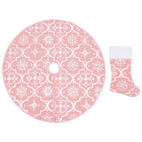 Vidaxl Weihnachtsbaumrock Luxus mit Sock 90 cm Stoff rosa