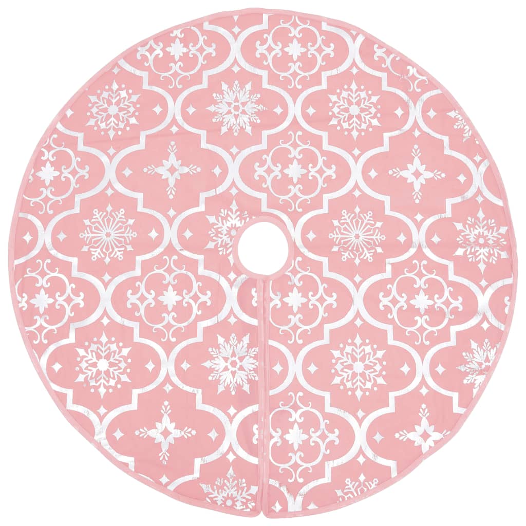 Vidaxl Christmas Tree Skirt Luxury with Sock 90 cm Stoff Pink