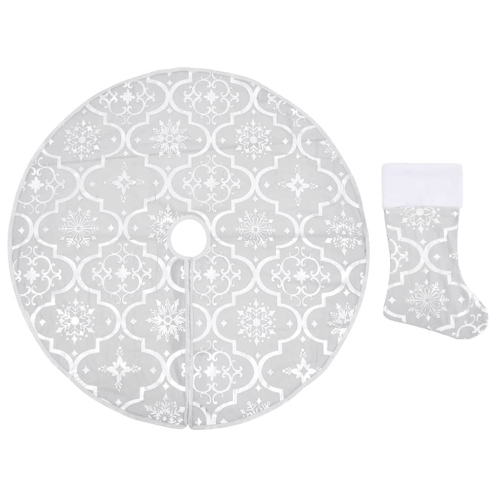 VidaXL Weihnachtsbaumrock Luxus mit Socke 90 cm Stoff Weiß
