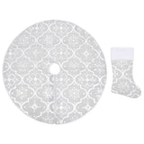 Vidaxl Weihnachtsbaumrock Luxus mit Socke 122 cm Stoff weiß