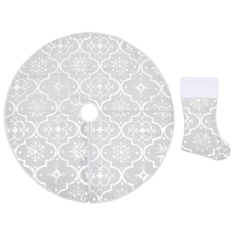 Vidaxl Weihnachtsbaumrock Luxus mit Socke 122 cm Stoff weiß
