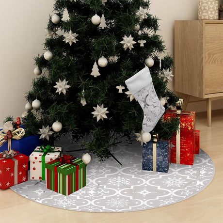 Vidaxl Weihnachtsbaumrock Luxus mit Socke 122 cm Stoff weiß