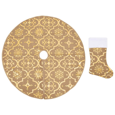 Vidaxl Weihnachtsbaumrock Luxus mit Sock 122 cm Stoff gelbgelb