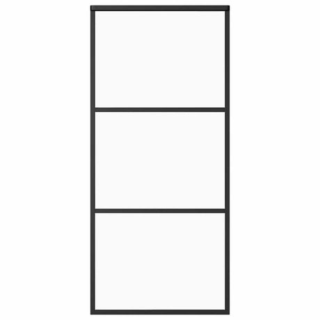 Vidaxl Schiebetür 90x205 cm ESG -Glas und Aluminiumschwarz