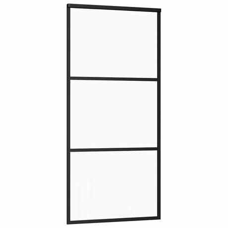 Vidaxl Schiebetür 90x205 cm ESG -Glas und Aluminiumschwarz