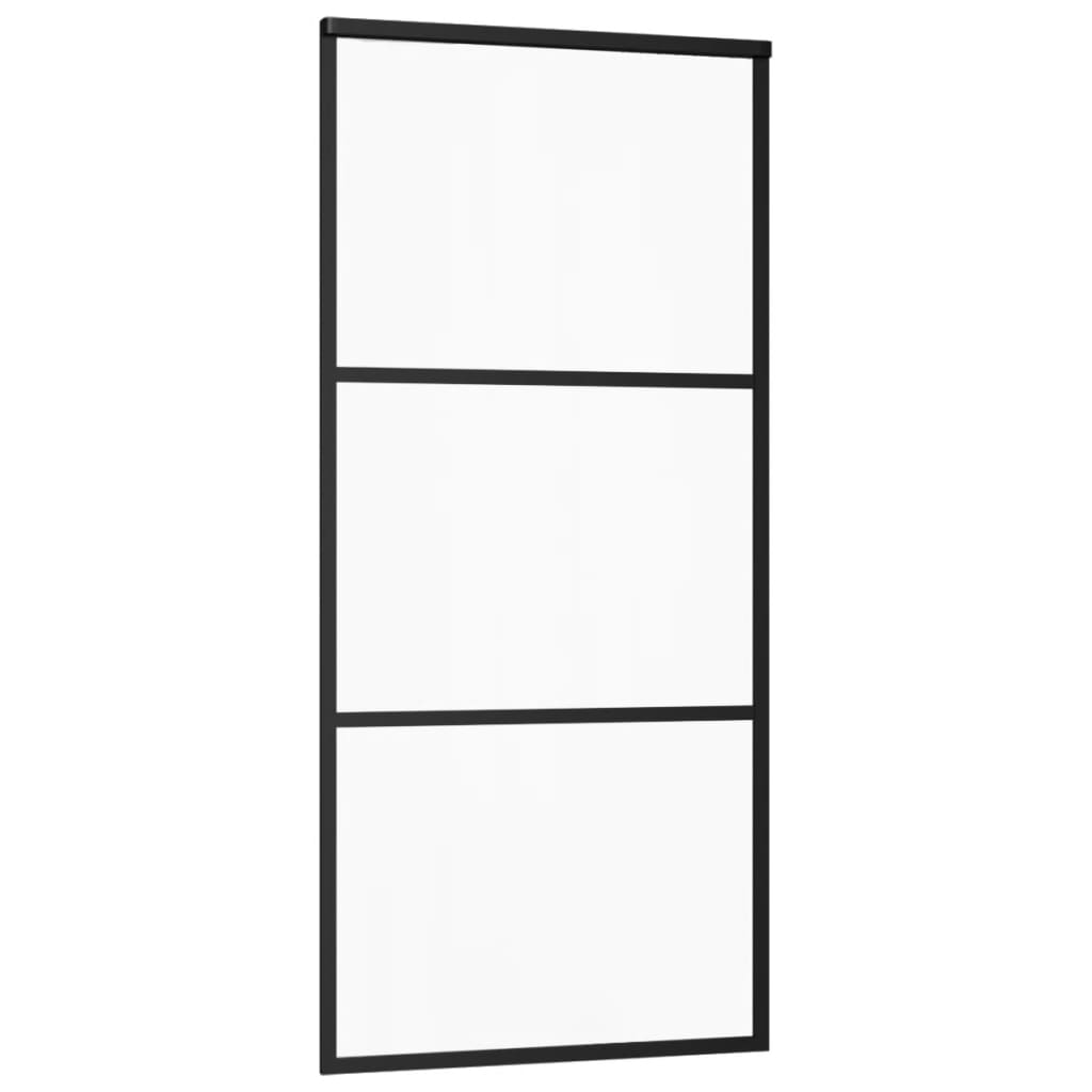 VidaXL sliding door 90x205 cm ESG glass and aluminum black