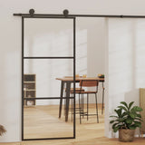 VidaXL sliding door 90x205 cm ESG glass and aluminum black