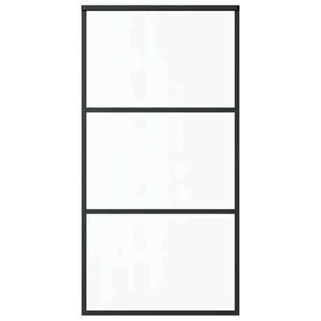 Vidaxl Schiebetür 102x205 cm ESG -Glas und Aluminiumschwarz