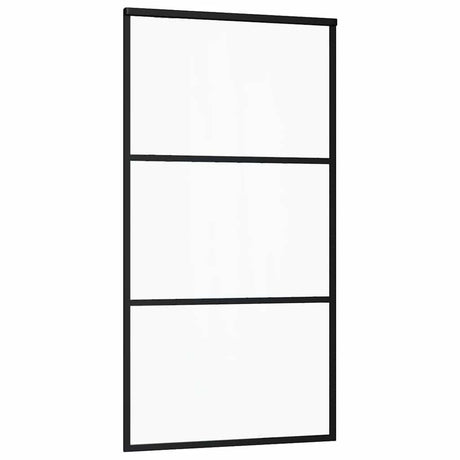 Vidaxl Schiebetür 102x205 cm ESG -Glas und Aluminiumschwarz