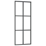 VidaXL sliding door 76x205 cm ESG glass and aluminum black