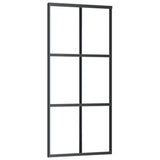 Vidaxl schuifdeur 90x205 cm esg-glas en aluminium zwart