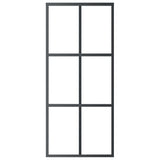 VidaXL sliding door 90x205 cm ESG glass and aluminum black