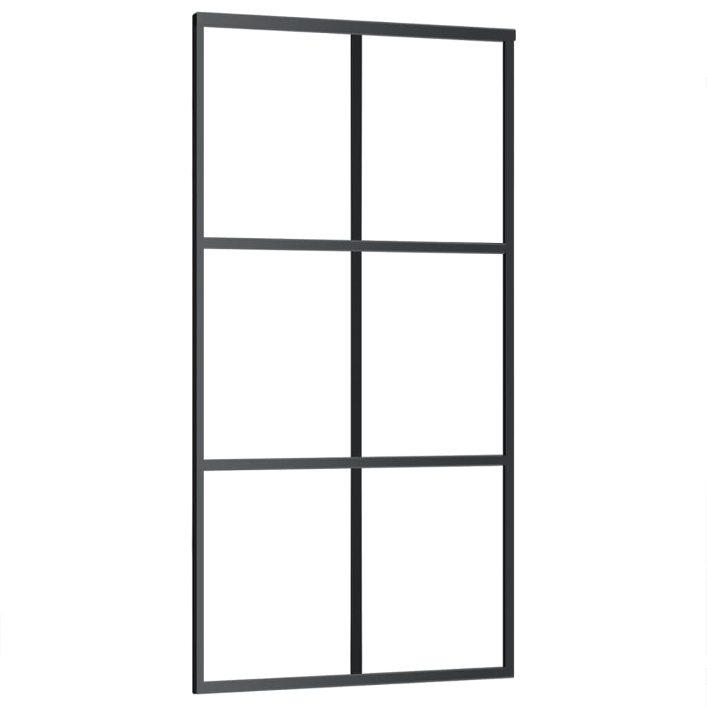 Vidaxl rutscht Dier 102x205 cm esg Glas an Aluminium schwaarz